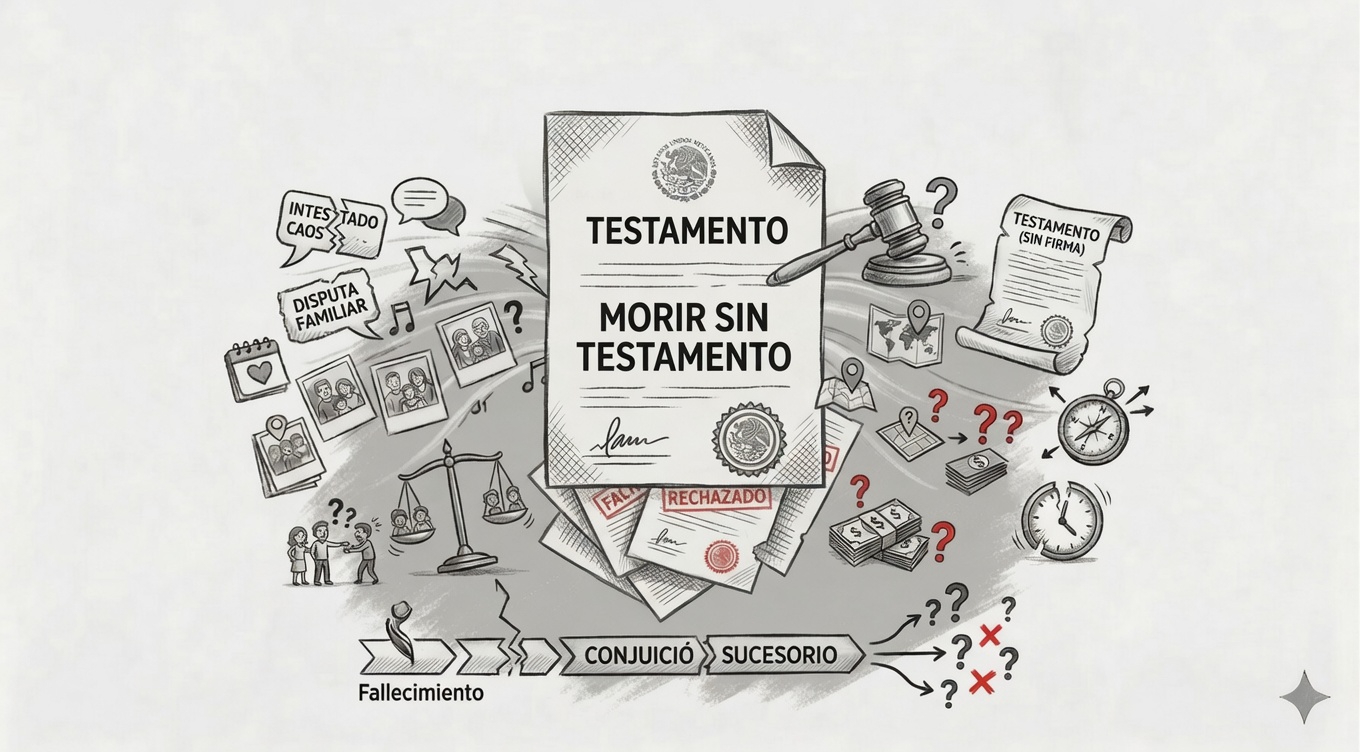 Proceso de juicio sucesorio intestamentario y riesgos legales de no dejar testamento.