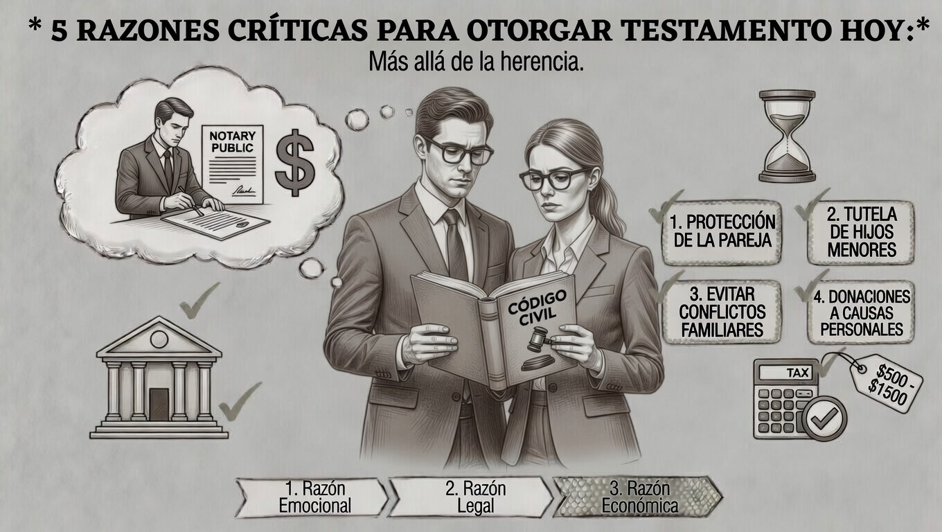 Razones jurídicas y familiares esenciales para elaborar un testamento.