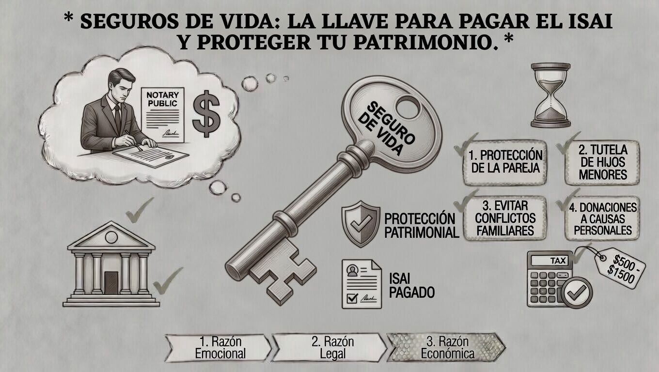Pólizas de seguro de vida como liquidez para impuestos sobre herencias e ISAI.